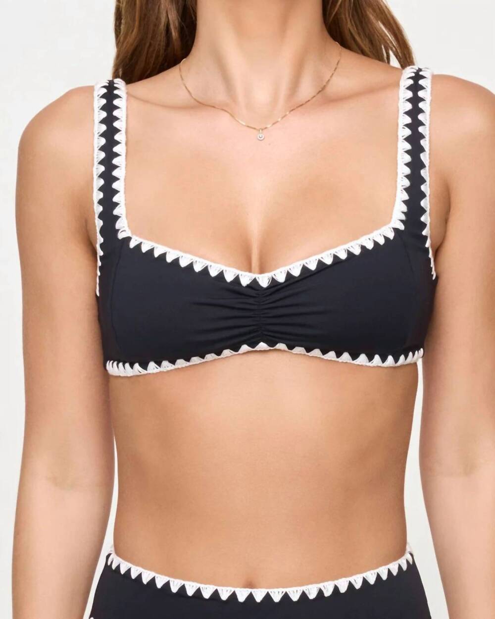 NEW L*SPACE effie bikini top in black/cream